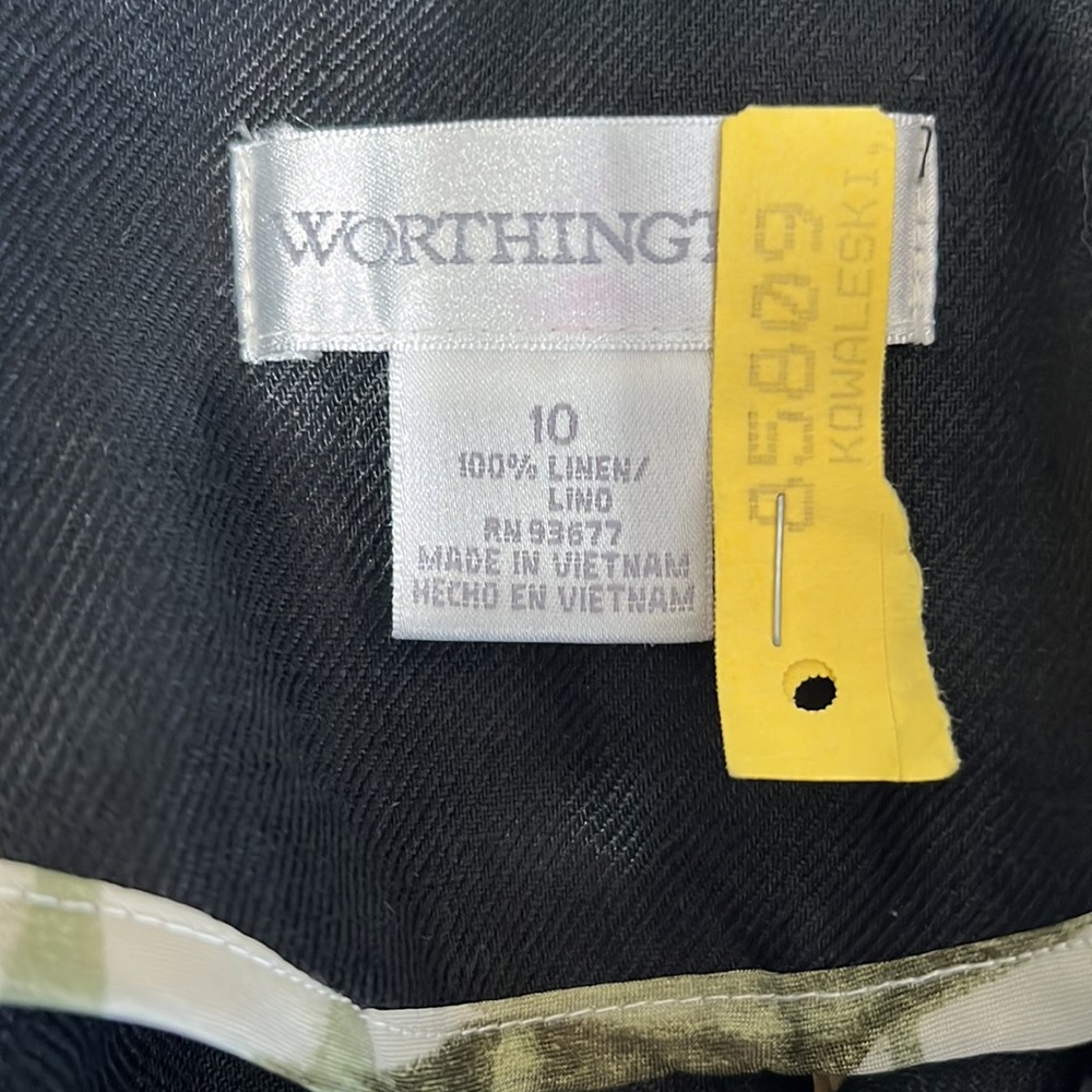 Worthington Linen Black Blazer Size 10 - Picture 5 of 6